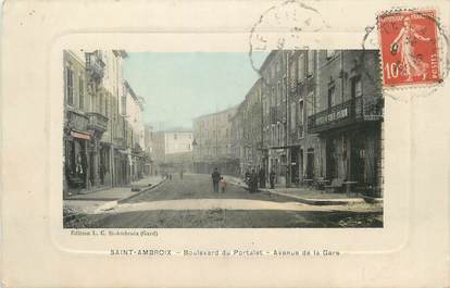 CPA FRANCE 30 " St Ambroix, Boulevard du Portalet, avenue de la gare".
