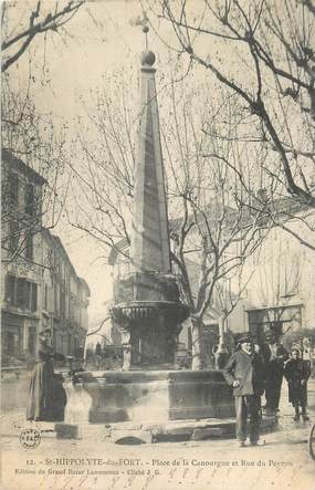 CPA FRANCE 30 " St Hippolyte du Fort, Place de la Canourgue et Rue du Peyron".