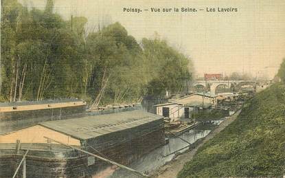 CPA FRANCE 78 "Poissy, vue sur la Seine, les Lavoirs" / PÉNICHE / BATELLERIE