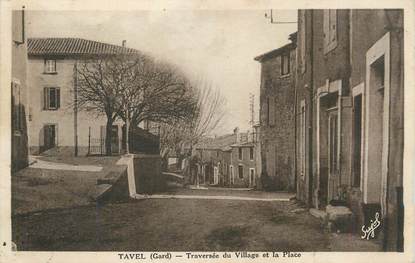 CPA FRANCE 30 " Tavel, Traversée du village et la place".