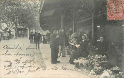 CPA FRANCE 06 " Cannes, Le marché aux fleurs".