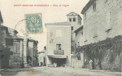 CPA FRANCE 30 " St Jean de Maruéjols, Place de l'église".