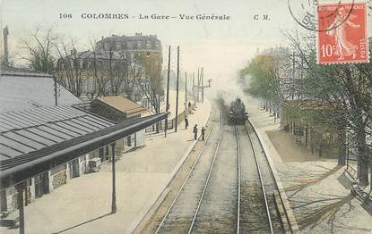 CPA FRANCE 92 "Colombes, la gare, vue générale" / TRAIN