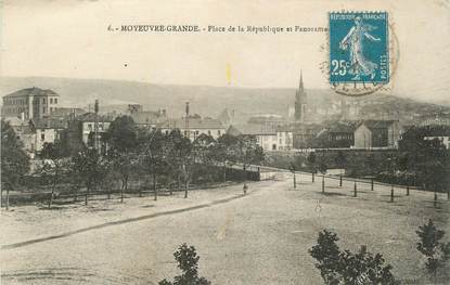 CPA FRANCE 57 " Moyeuse Grande, Place de la République et panorama".