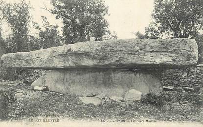 CPA FRANCE 46 " Livernon, La pierre martine". / DOLMEN