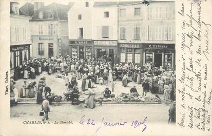 CPA FRANCE 89 " Chablis, Le marché".