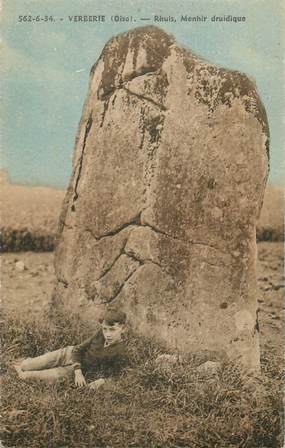 CPA FRANCE 60 "Verberie, Menhir druidique" / MENHIR