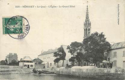 CPA FRANCE 29 " Bénodet, Le quai, l'église, le grand hôtel".