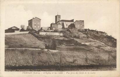 CPA FRANCE 42 " Vernay, L'église et les ruines".