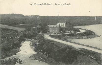 CPA FRANCE 56 " Ploërmel, Le lac et la cascade".