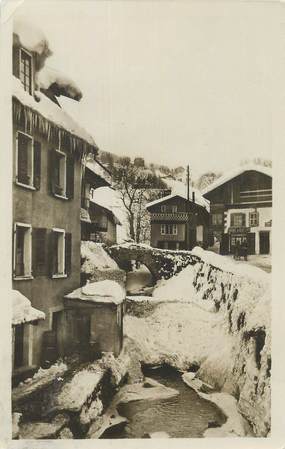 CPSM FRANCE 74 " Megève, Le vieux pont sur le torrent des Cordes".