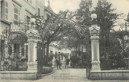 CPA FRANCE 74 " Annecy, Entrée du grand hôtel et hôtel d'Angleterre".