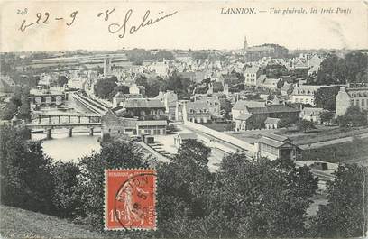 CPA FRANCE 22 "Lannion, Vue générale, les trois ponts".