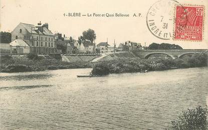 CPA FRANCE 37 "Bléré, le Pont et quai Bellevue"
