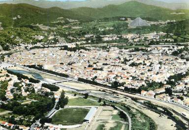 CPSM FRANCE 30 " Alès, Vue générale aérienne". / STADE