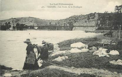 CPA FRANCE 46 " Gluges, Les bords de la Dordogne".