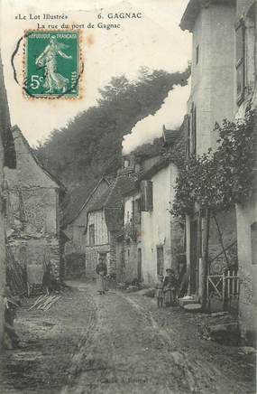 CPA FRANCE 46 " Gagnac, La rue du Port".