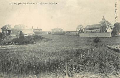 CPA FRANCE 46 " Vire, L'église et la Mairie".