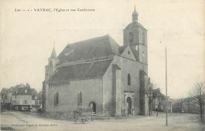 CPA FRANCE 46 " Vayrac, L'église et la rue Cambronne".