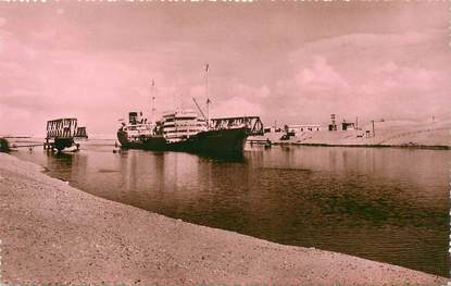 CPSM EGYPTE "Ismailia, bateau traversant le pont de Ferdane"