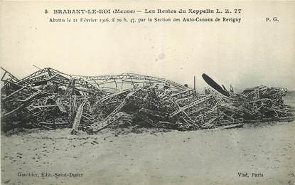 CPA FRANCE 55 "Brabant le Roi, Les Restes du Zeppelin, abattu le 21 février 1916"