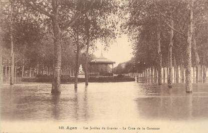 CPA FRANCE 47 "Agen, Les jardins du Gravier, la crue de la Garenne".