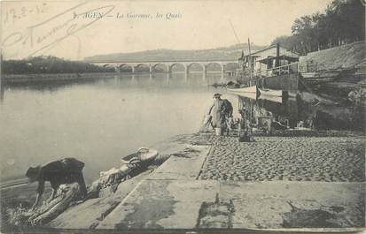CPA FRANCE 47 "Agen, La Garonne, Les Quais".