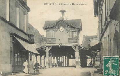 CPA FRANCE 47 " Gontaud, Place du marché".