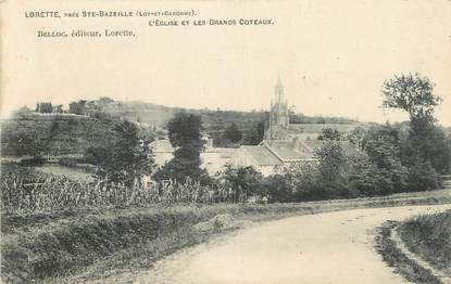 CPA FRANCE 47 " Lorette, L'église et les grands coteaux".