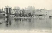 47 Lot Et Garonne CPA FRANCE 47 " Libos, Entrée du pont, l'ile et l'usine à ciments Belhomme".