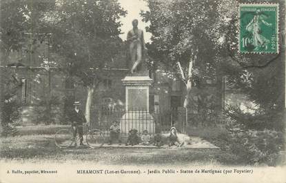 CPA FRANCE 47 " Miramont, Jardin public, statue de Martignac".