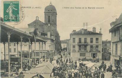 CPA FRANCE 47 " Marmande, L'Hôtel des Postes et le marché couvert".