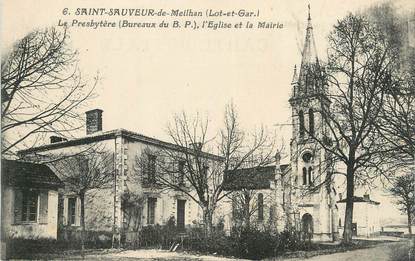 CPA FRANCE 47 "St Sauveur de Meilhan, Le presbytère, l'église et la mairie".