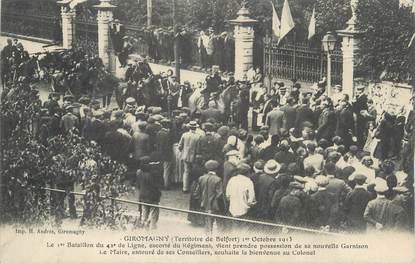 CPA FRANCE 90 " Giromany, Le 1er bataillon du 42ème de ligne"