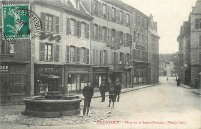 CPA FRANCE 90 " Belfort, Place de la grande fontaine ".