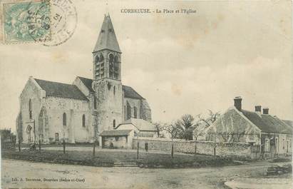 CPA FRANCE 91 "Corbreuse, La place et l'église".