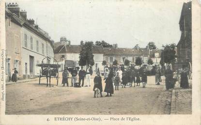 CPA FRANCE 91 "Etrechy, Place de l'église".