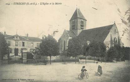 CPA FRANCE 91 "Etrechy, L'église et la Mairie".