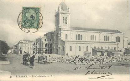 CPA TUNISIE "Bizerte, la cathédrale"