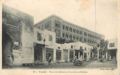 CPA TUNISIE "Tunis, Place des Selliers et services militaires"