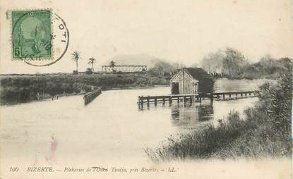 CPA TUNISIE "Bizerte, Pêcheries de L'Oued Tindja"