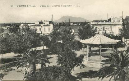 CPA TUNISIE "Ferryville, Place de l'Amiral Guépratte"