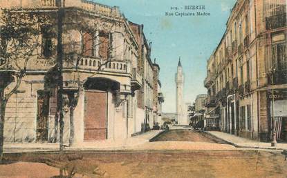 CPA TUNISIE "Bizerte, rue Capitaine Madon"