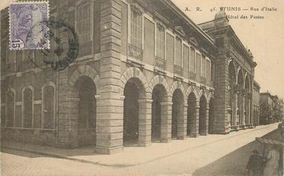 CPA TUNISIE "Tunis, Rue d'Italie, Hotel des Postes"