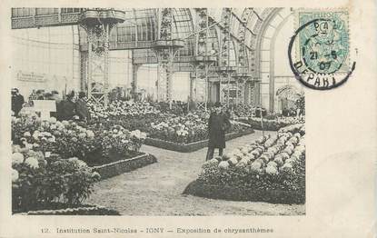 CPA FRANCE 91 "Igny, Institution de St Nicolas, Exposition de Chrysanthèmes".