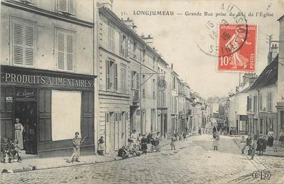 CPA FRANCE 91 "Longjumeau, Grande rue prise du côté de l'église".