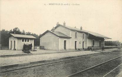 CPA FRANCE 91 "Méréville, La gare". / GARE