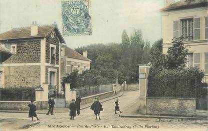 CPA FRANCE 91 "Montgeron, Rue de Paris, rue de Chalendray".