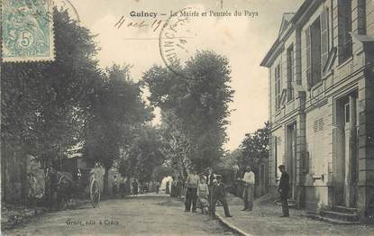 CPA FRANCE 91 "Quincy, La Mairie et l'entrée du pays".