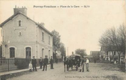 CPA FRANCE 91 " Perray Vaucluse, Place de la Gare".